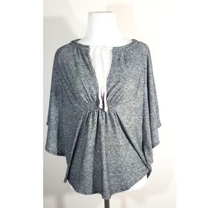 **3/$30** Loft Grey V-Neck Flutter Sleeve Blouse S